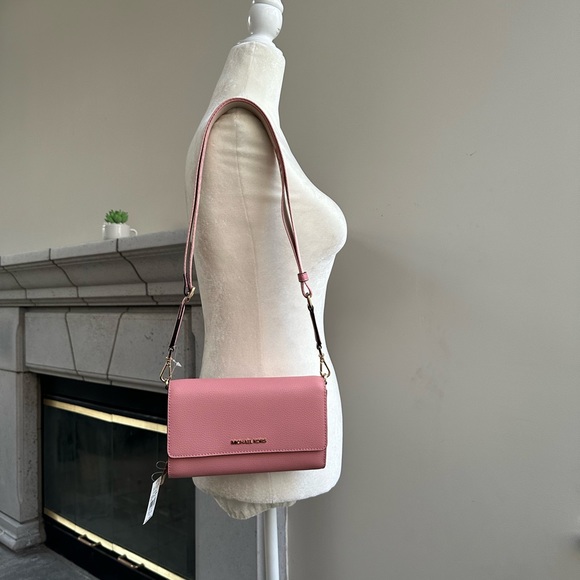 NWT Michael Kors Jet Set Large Leather Crossbody Bag - Picture 12 of 14